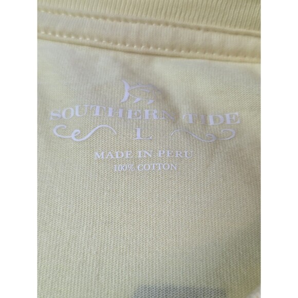 Southern Tide Unisex Adult Size Large Yellow Short Sleeve Shirt - Picture 3 of 7